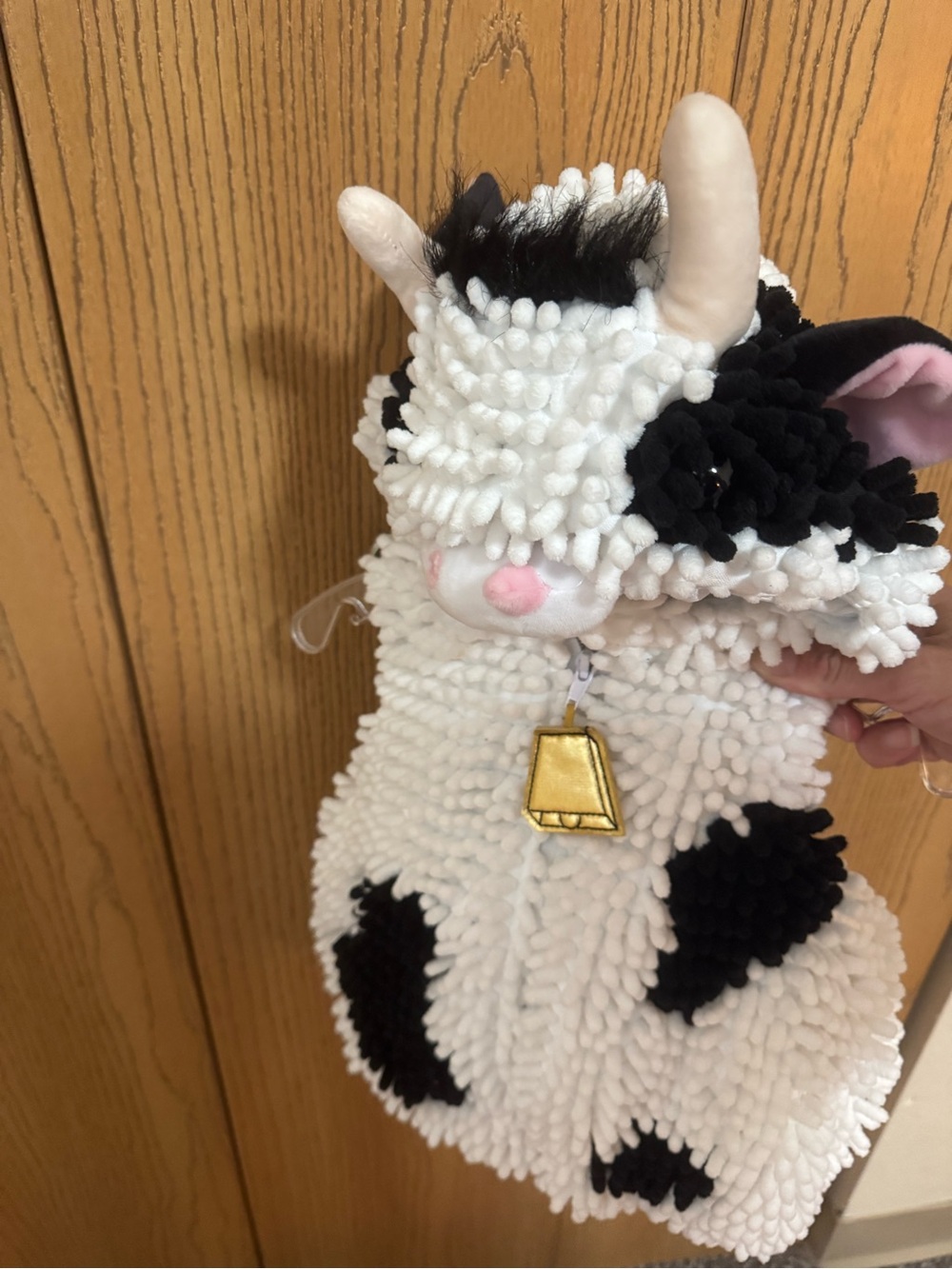 Plush Cow baby costume with hooves.